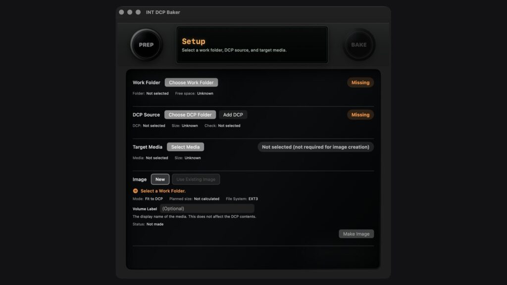 INT DCP Baker: il disco per la sala si prepara dal Mac
