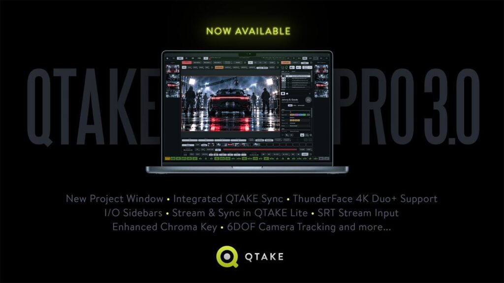 QTAKE Pro 3.0: playback per tutta la troupe e ingresso SRT